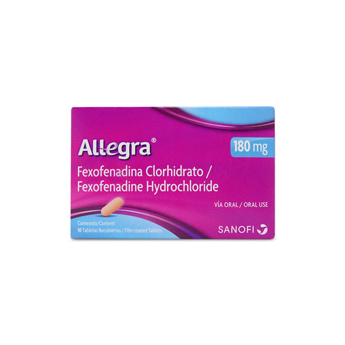 ALLEGRA 180 MG 10 TABLETAS – Droguería Más Salud